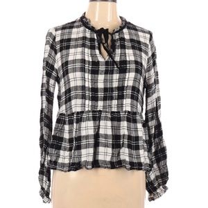 Onetheland Plaid Peplum Top